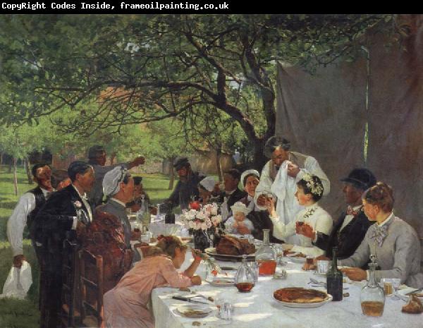 Albert Auguste Fourie The wedding meal in Yport